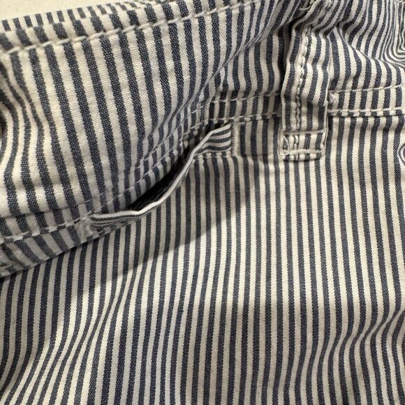 Vintage Y2K Abercrombie & Fitch Blue Wht Stripe Bermuda Shorts Womens 2 Nautical - Picture 9 of 16